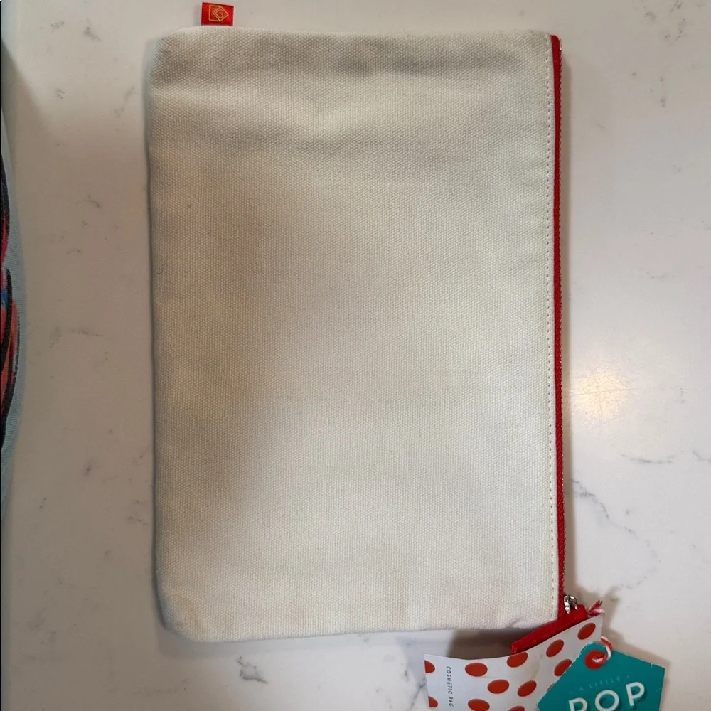 All Things Nice Makeup Organizer Pouch - Red and White